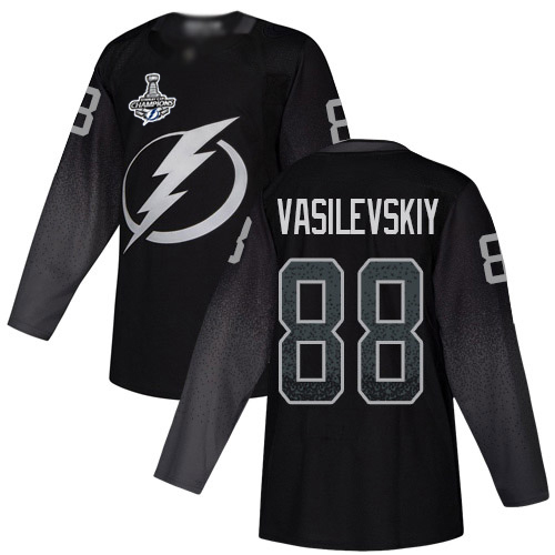 Adidas Tampa Bay Lightning #88 Andrei Vasilevskiy Black Alternate Authentic Youth 2020 Stanley Cup Champions Stitched NHL Jersey->youth nhl jersey->Youth Jersey